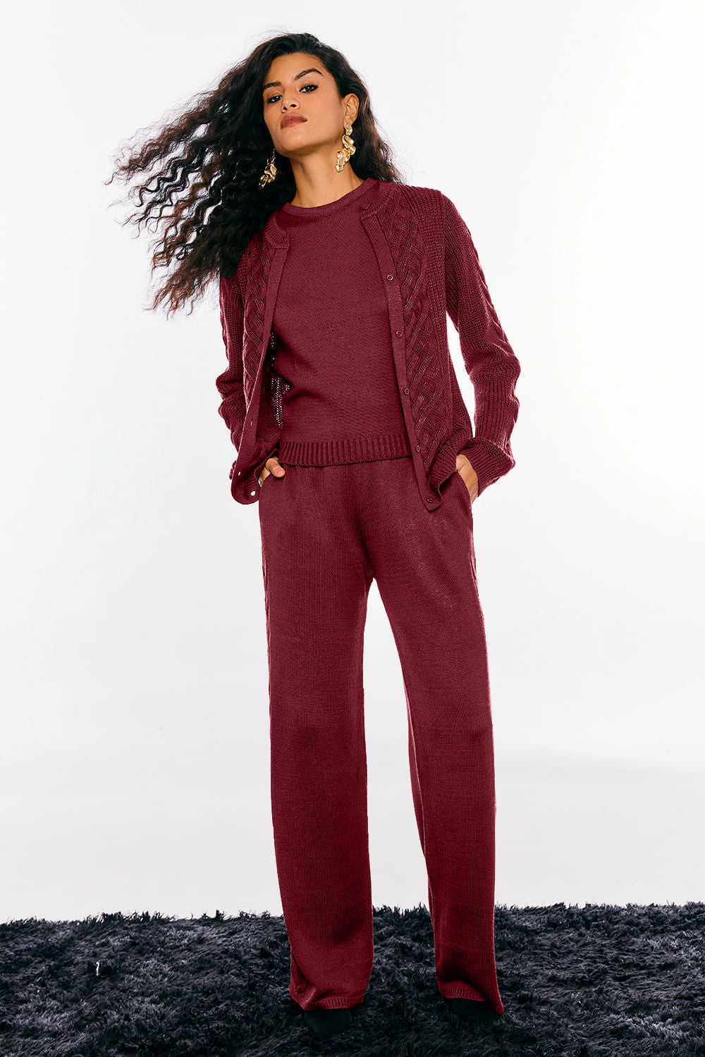 Calça Tricot Elisabete Marsala Rost