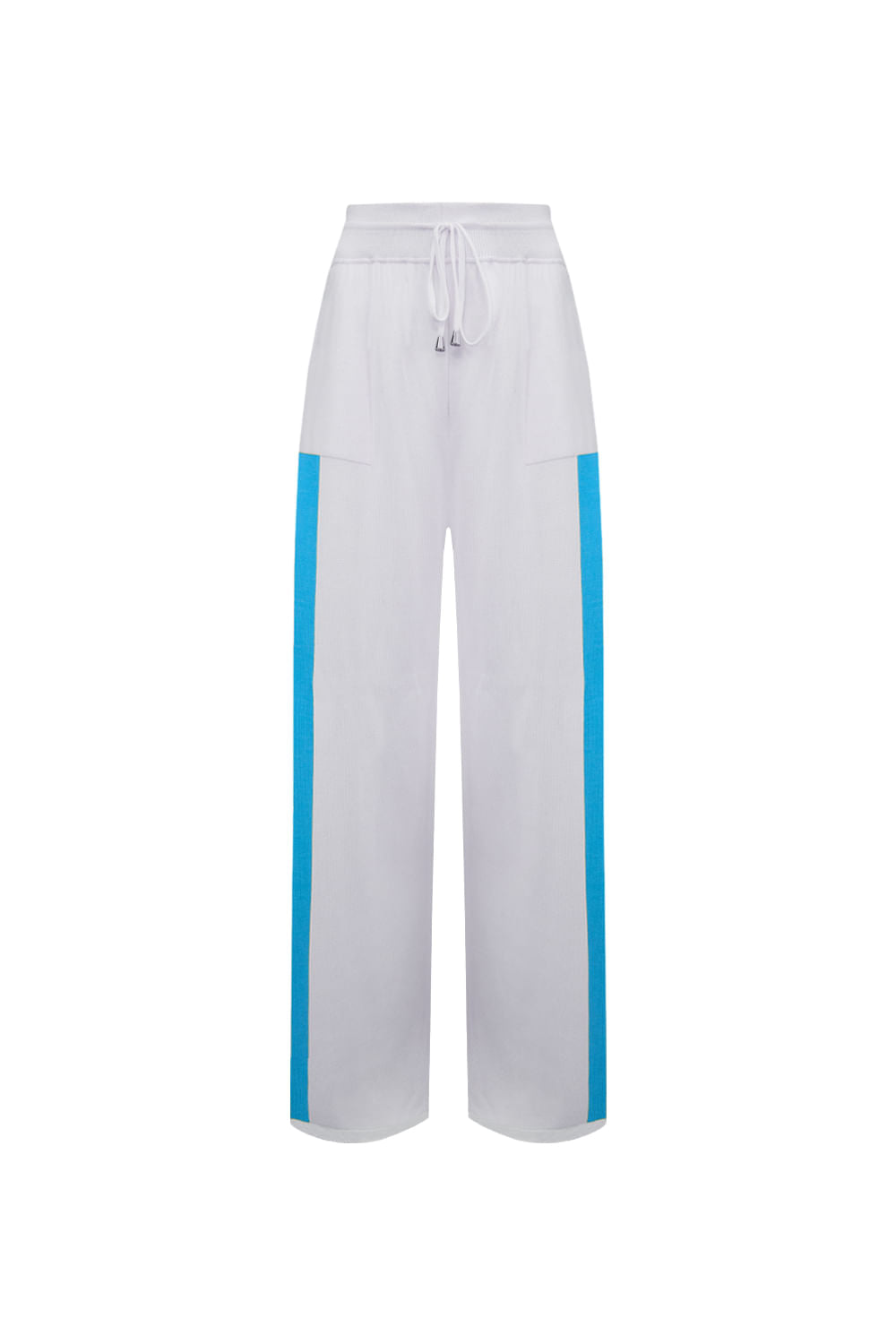 Calça Tricot Fabiana Off White e Azul Mergulho
