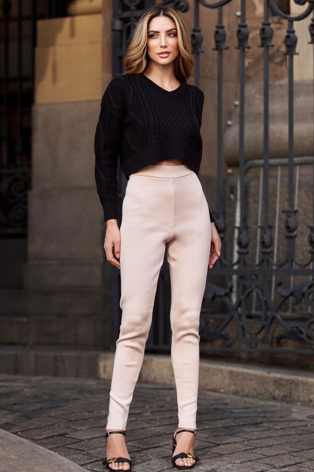 Calça Legging Tricot Fiona Vanilla