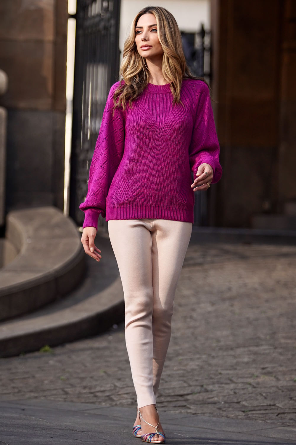 Calça Legging Tricot Fiona Vanilla