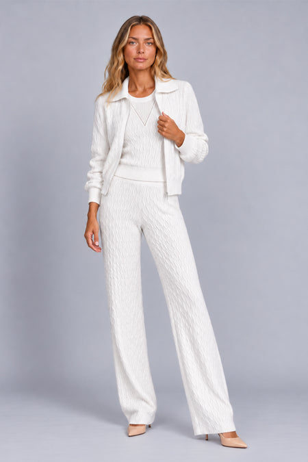 Conjunto Tricot Flora Off White