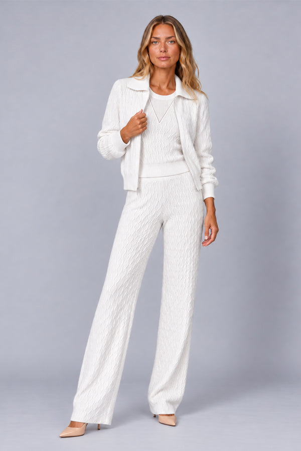 Calça Tricot Flora Off White