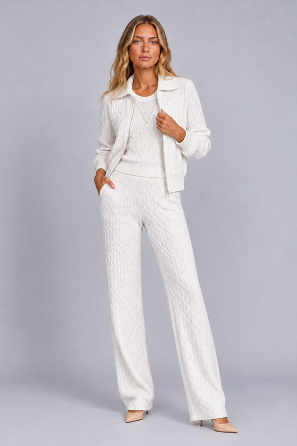 Calça Tricot Flora Off White