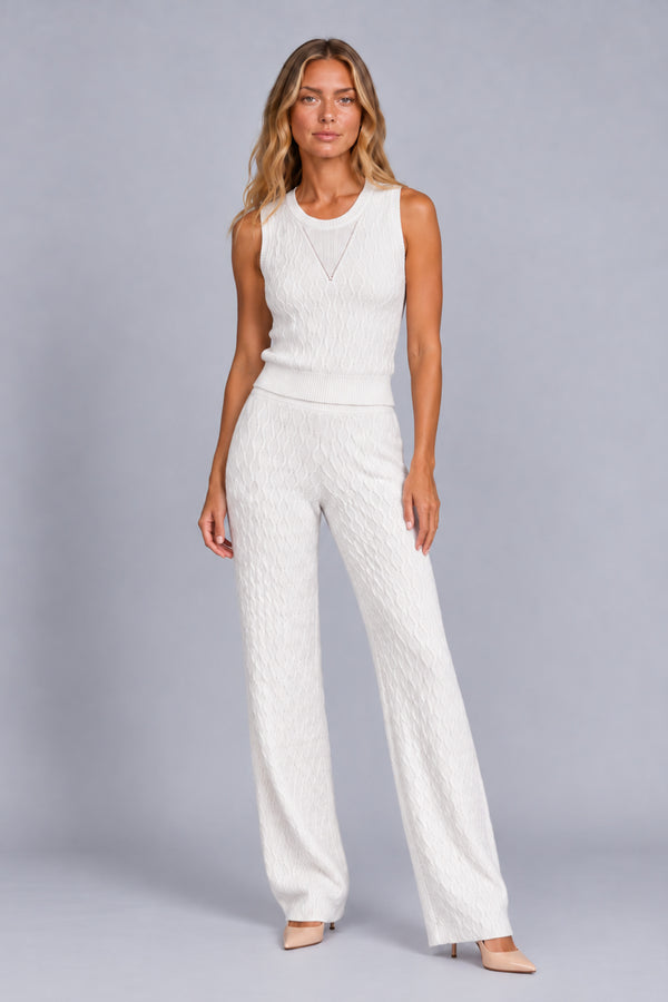 Calça Tricot Flora Off White