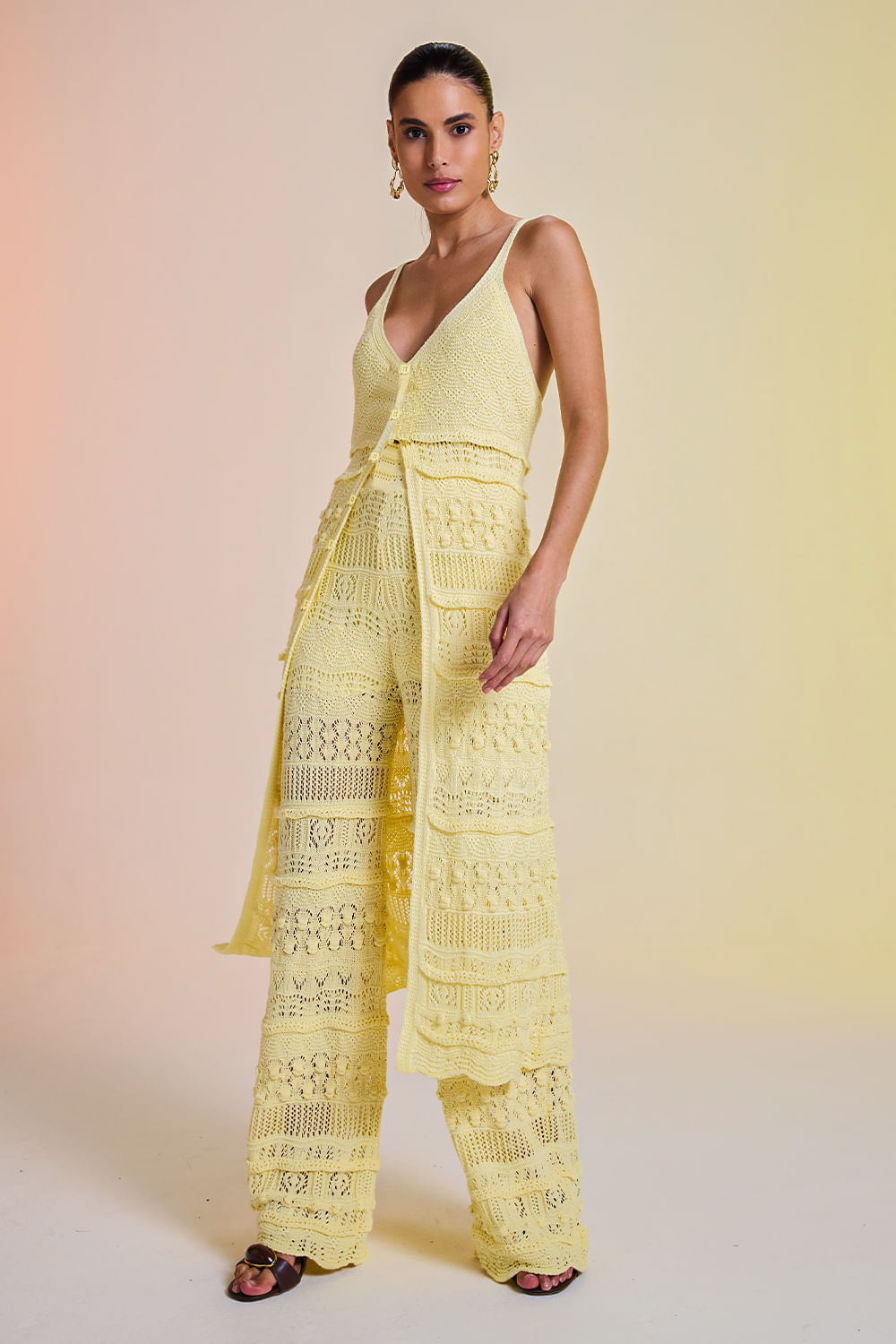 Túnica Tricot Gloria Amarelo Manteiga