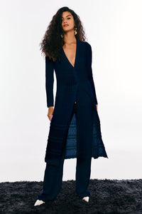 Calça Tricot Jade Azul Profundo
