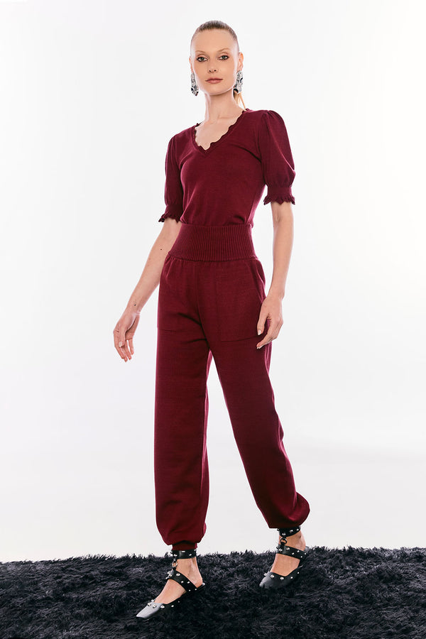 Blusa Tricot Jordana Marsala Rost