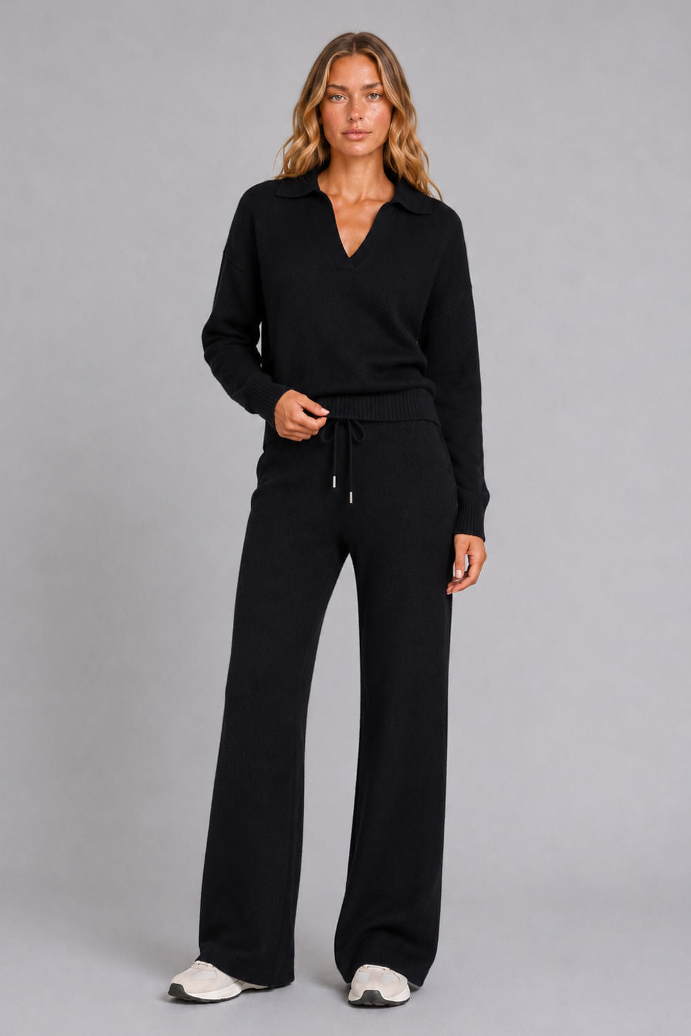 Conjunto Tricot Leda Manga Longa Preto