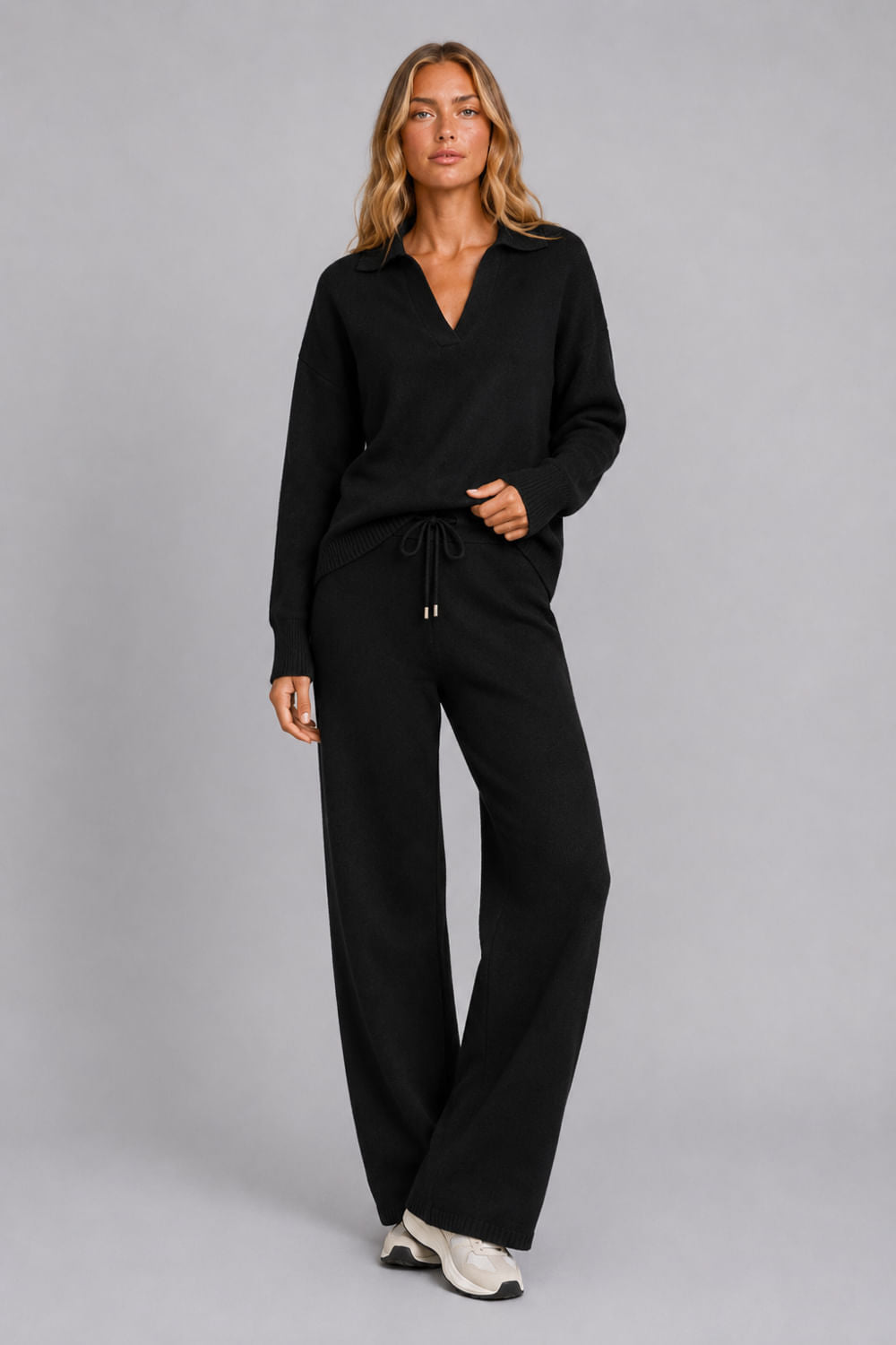Conjunto Tricot Leda Manga Longa Preto
