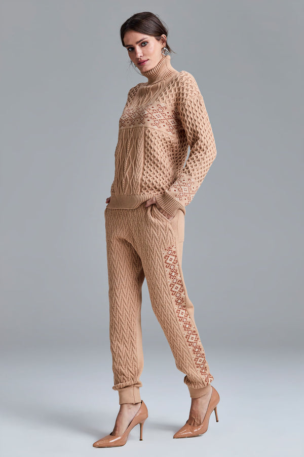 Calça Tricot Monalisa Amêndoa