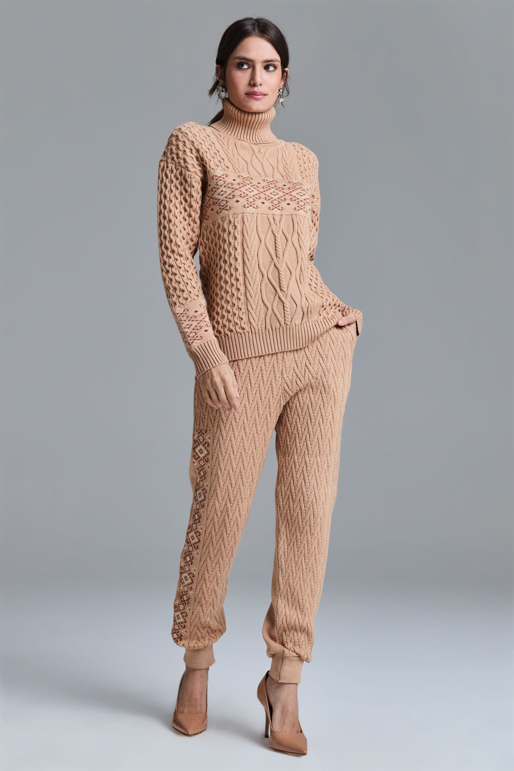 Calça Tricot Monalisa Amêndoa