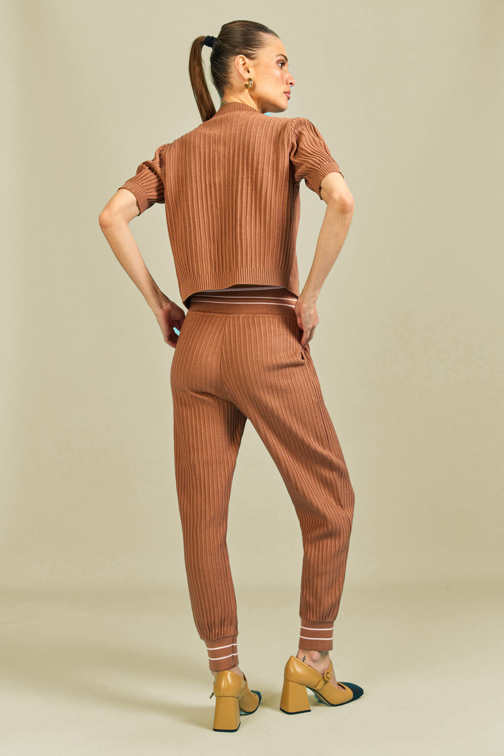 Calça Tricot Nadia Bege Latte