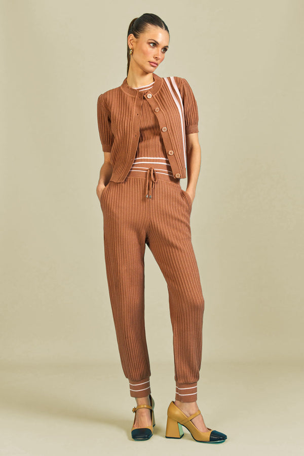 Calça Tricot Nadia Bege Latte