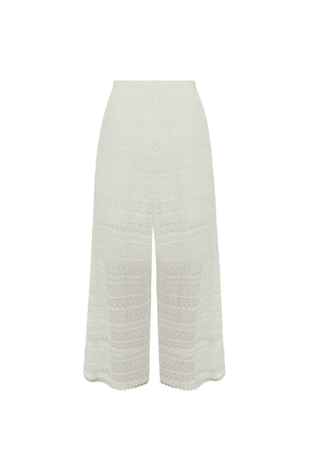 Calça Tricot Pantacourt Clara Off White