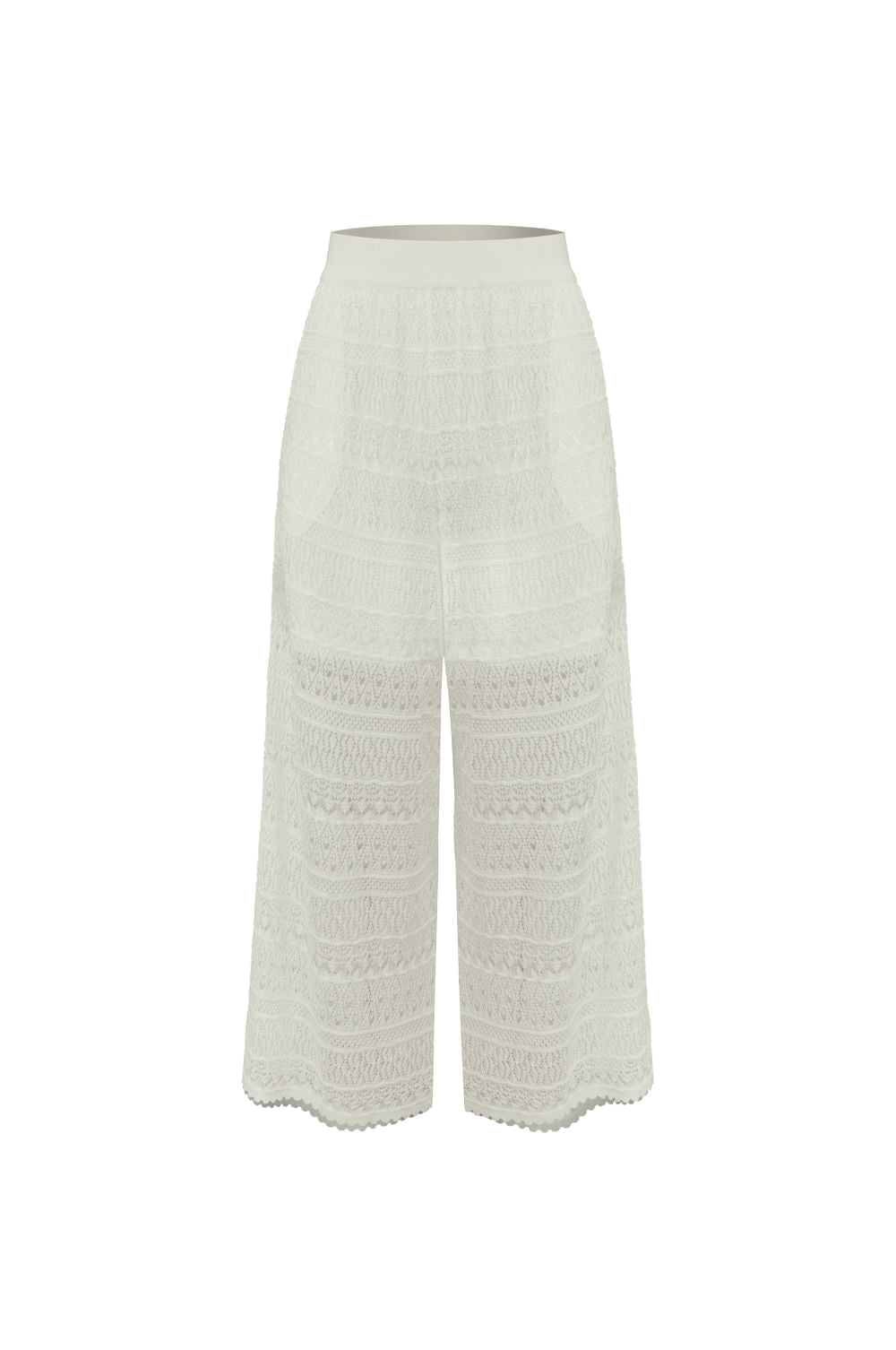 Calça Tricot Pantacourt Clara Off White