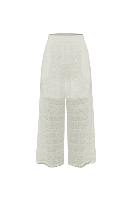 Calça Tricot Pantacourt Clara Off White