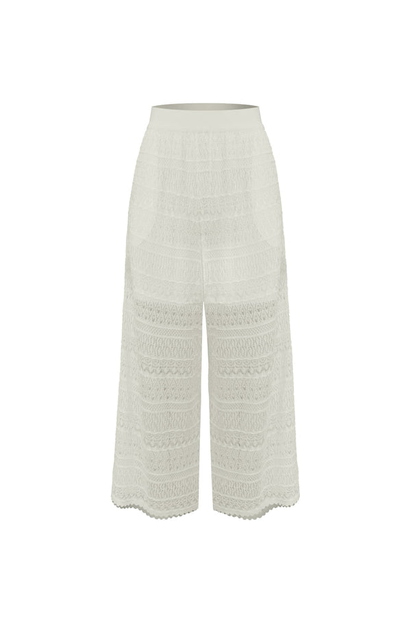 Calça Tricot Pantacourt Clara Off White