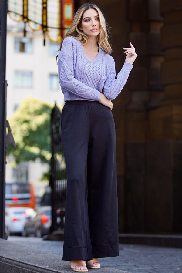 Blusa Tricot Emilia Lilás Imperial