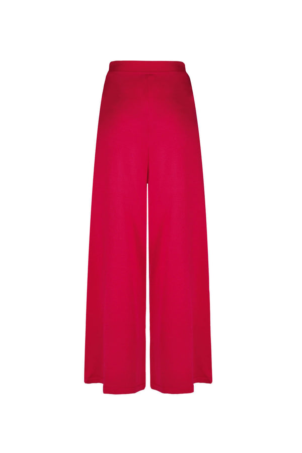 Calça Tricot Pantalona Suelen Cereja