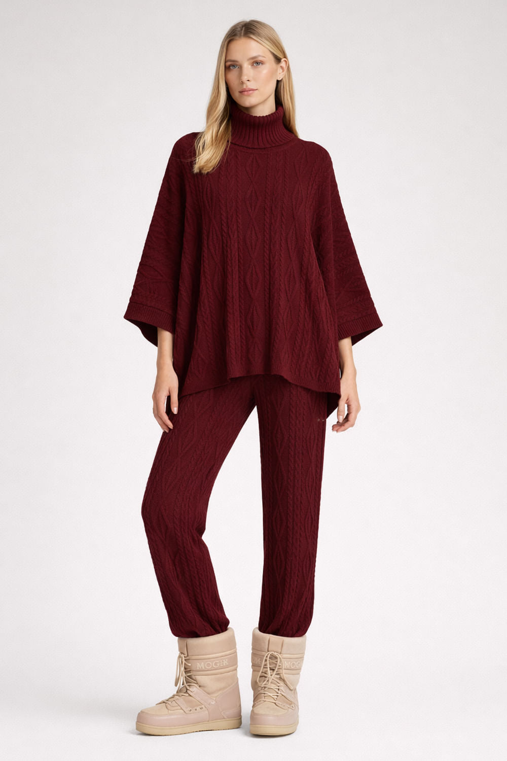 Calça Tricot Raquel Marsala Dark