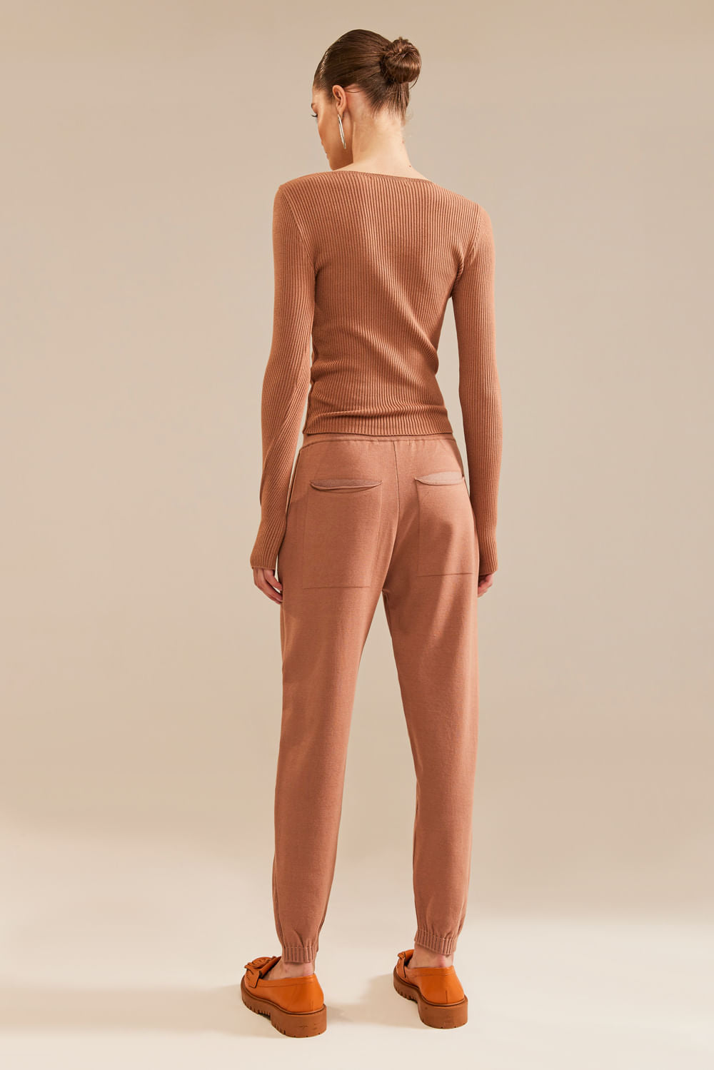 Calça Tricot Sofia Bege Tan