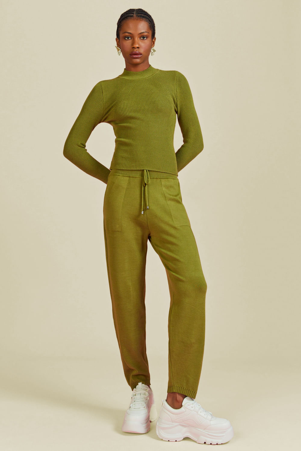Calça Tricot Sofia Verde Botânico