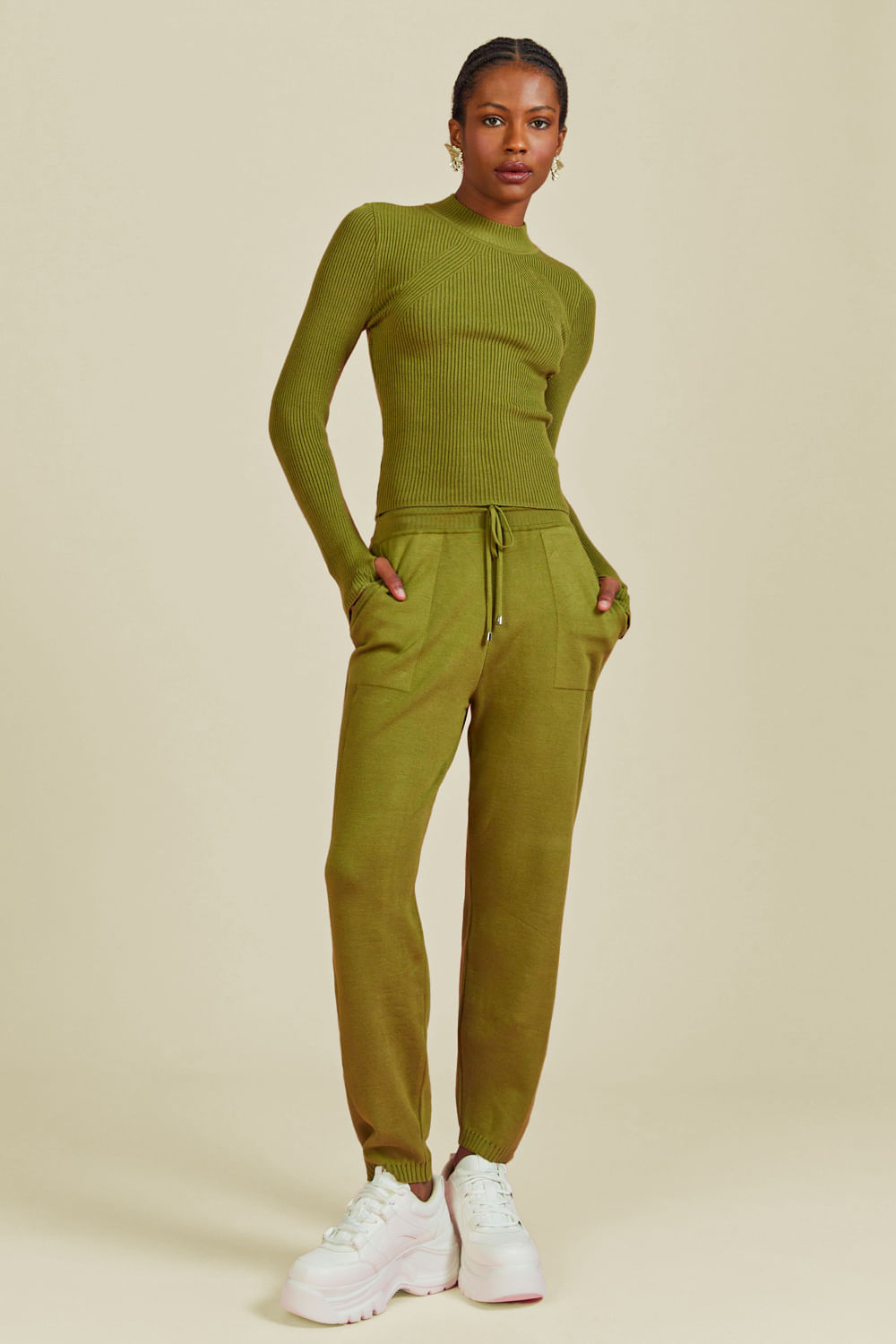 Calça Tricot Sofia Verde Botânico