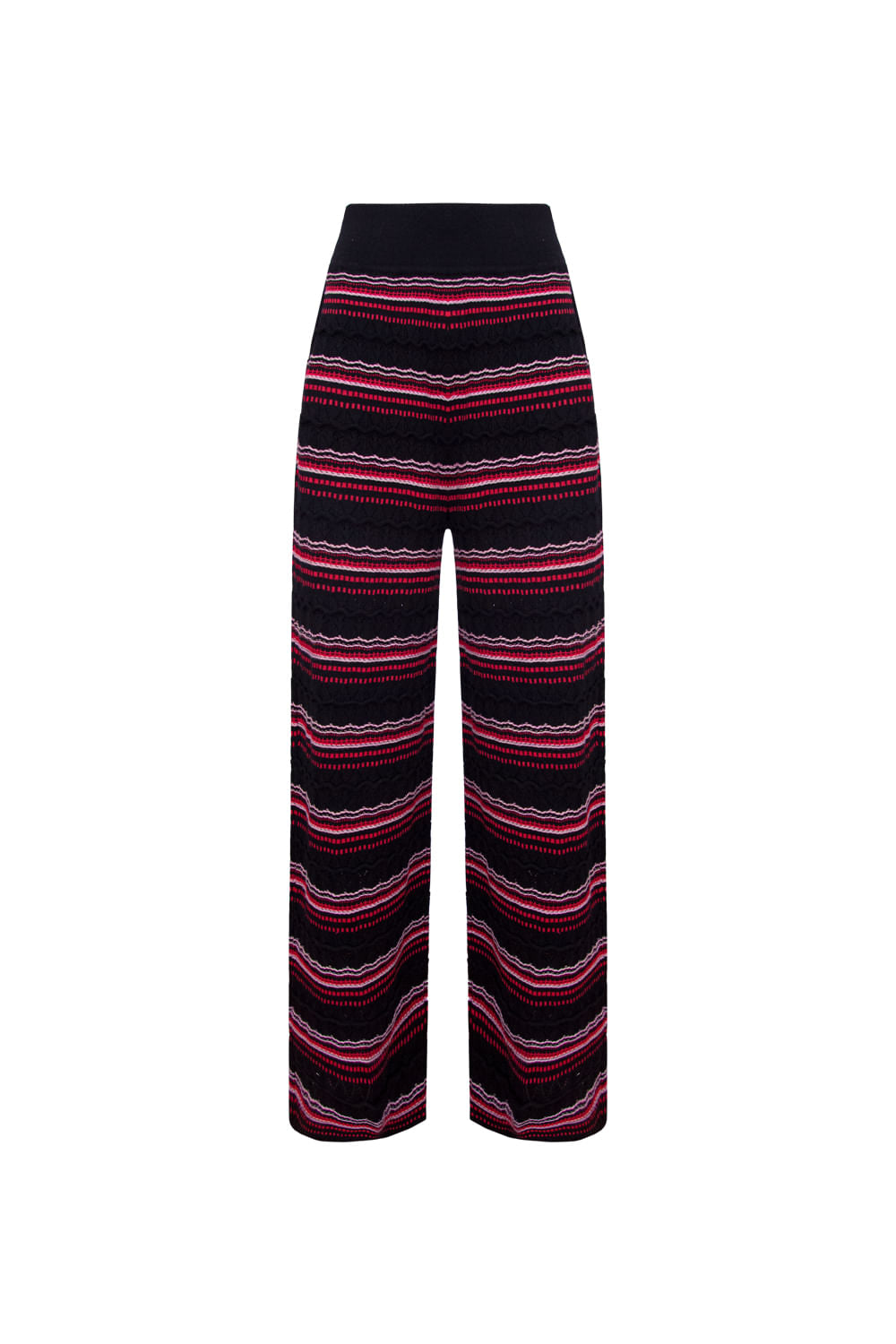Calça Tricot Solange Preto E Rosa Candy