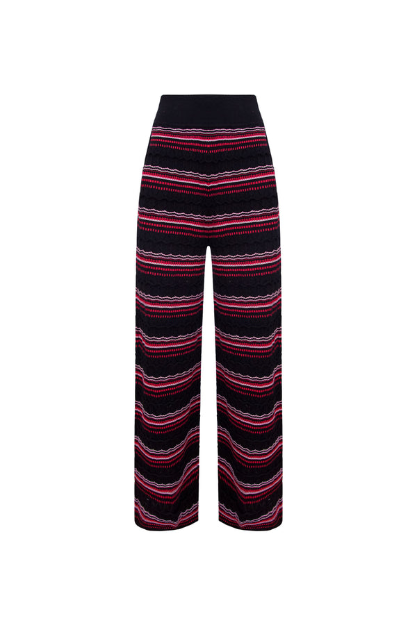Calça Tricot Solange Preto E Rosa Candy