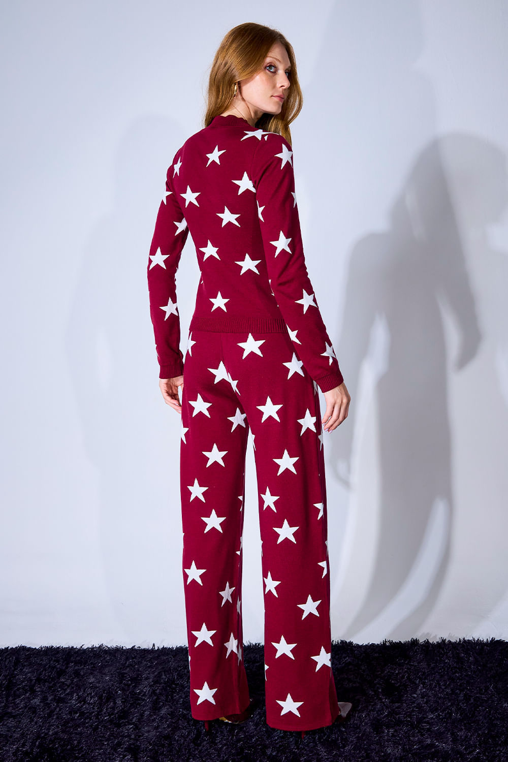 Calça Tricot Super Star Estrela Marsala