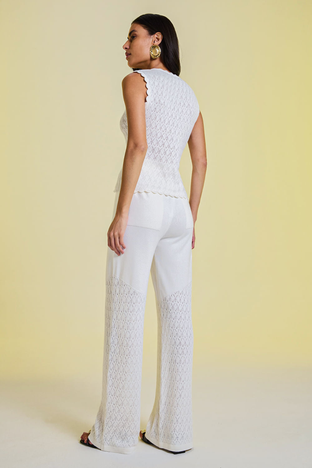 Calça Tricot Valentina Off White