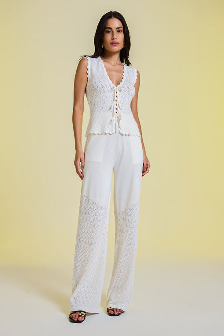 Calça Tricot Valentina Off White