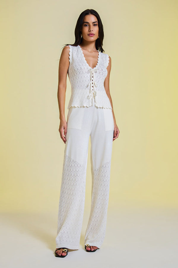 Calça Tricot Valentina Off White