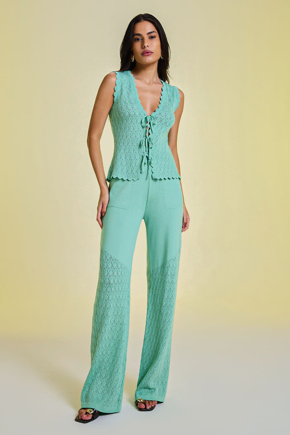 Calça Tricot Valentina Verde Jelly