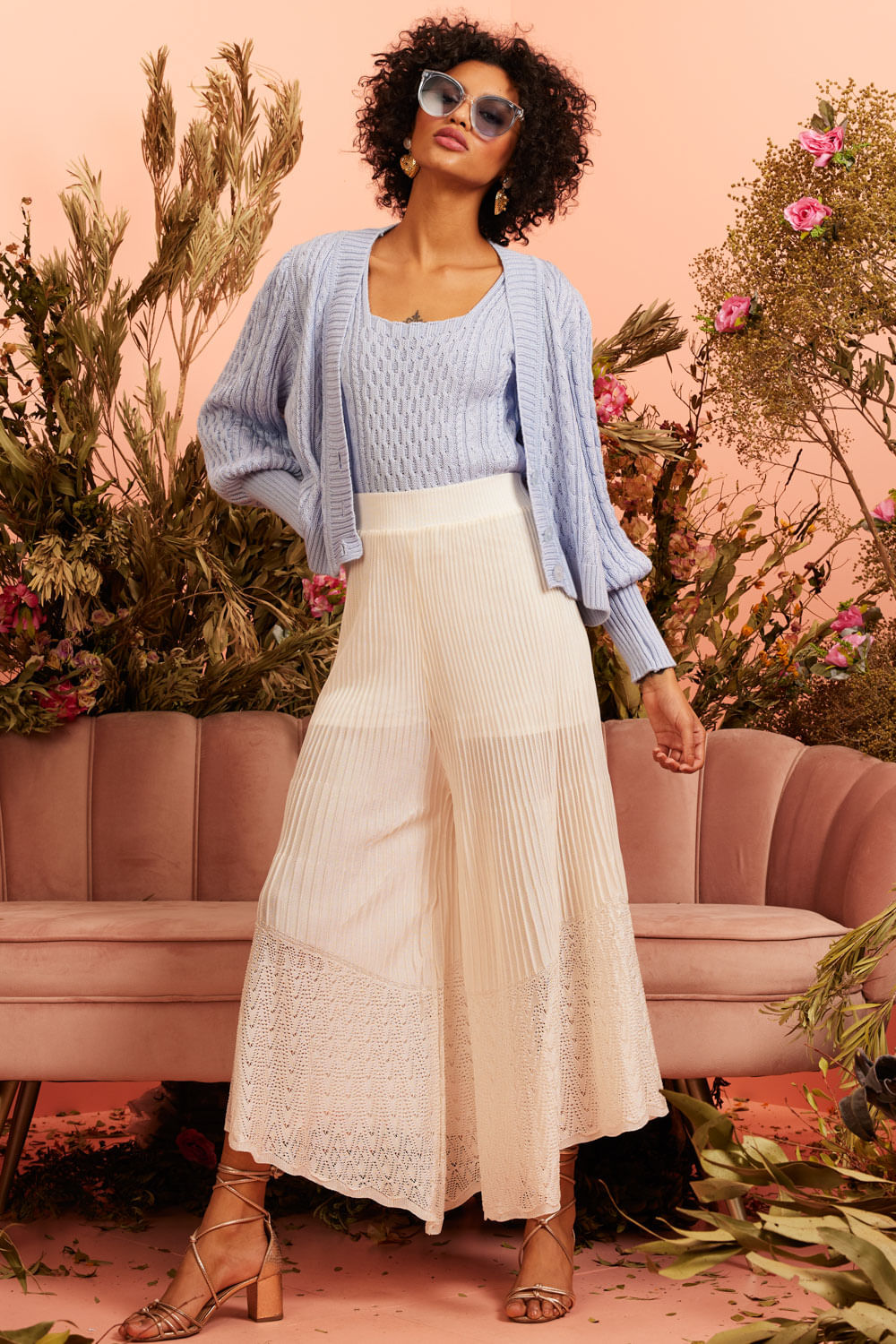 Calça Tricot Vina Off White
