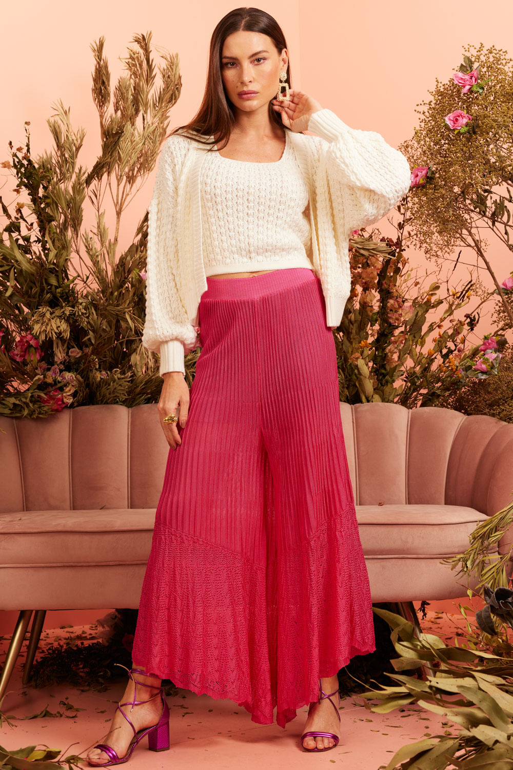 Calça Tricot Vina Pink