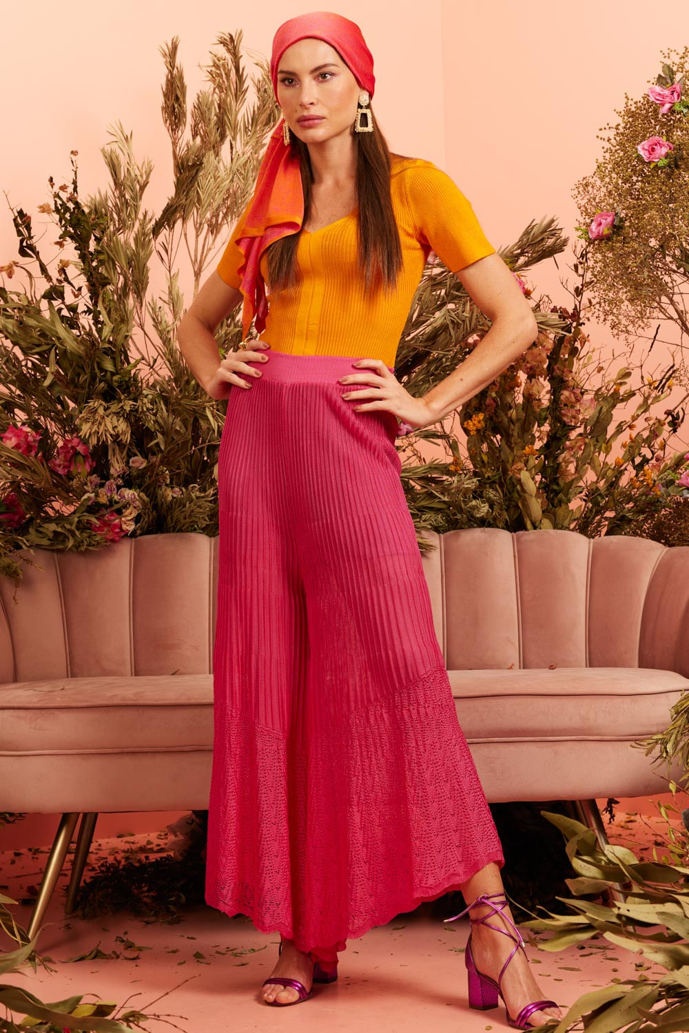 Calça Tricot Vina Pink