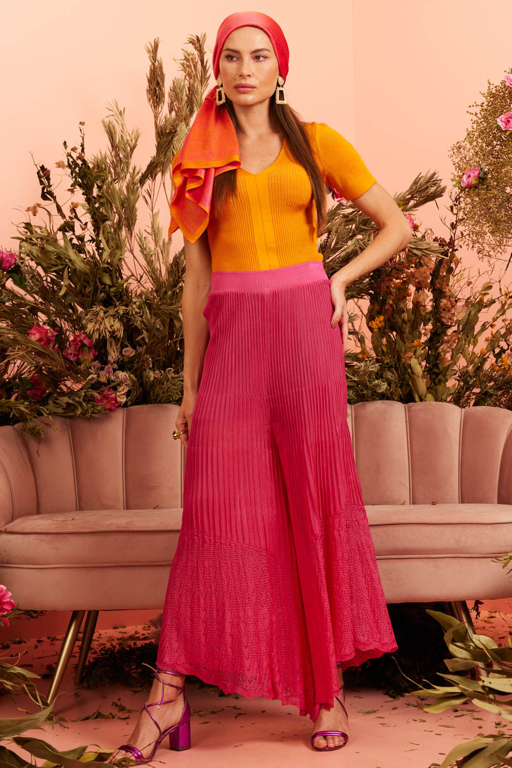Calça Tricot Vina Pink