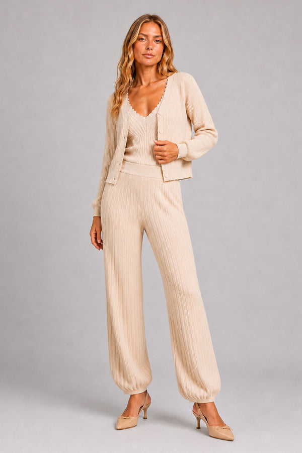 Conjunto Tricot Yara Bege Field