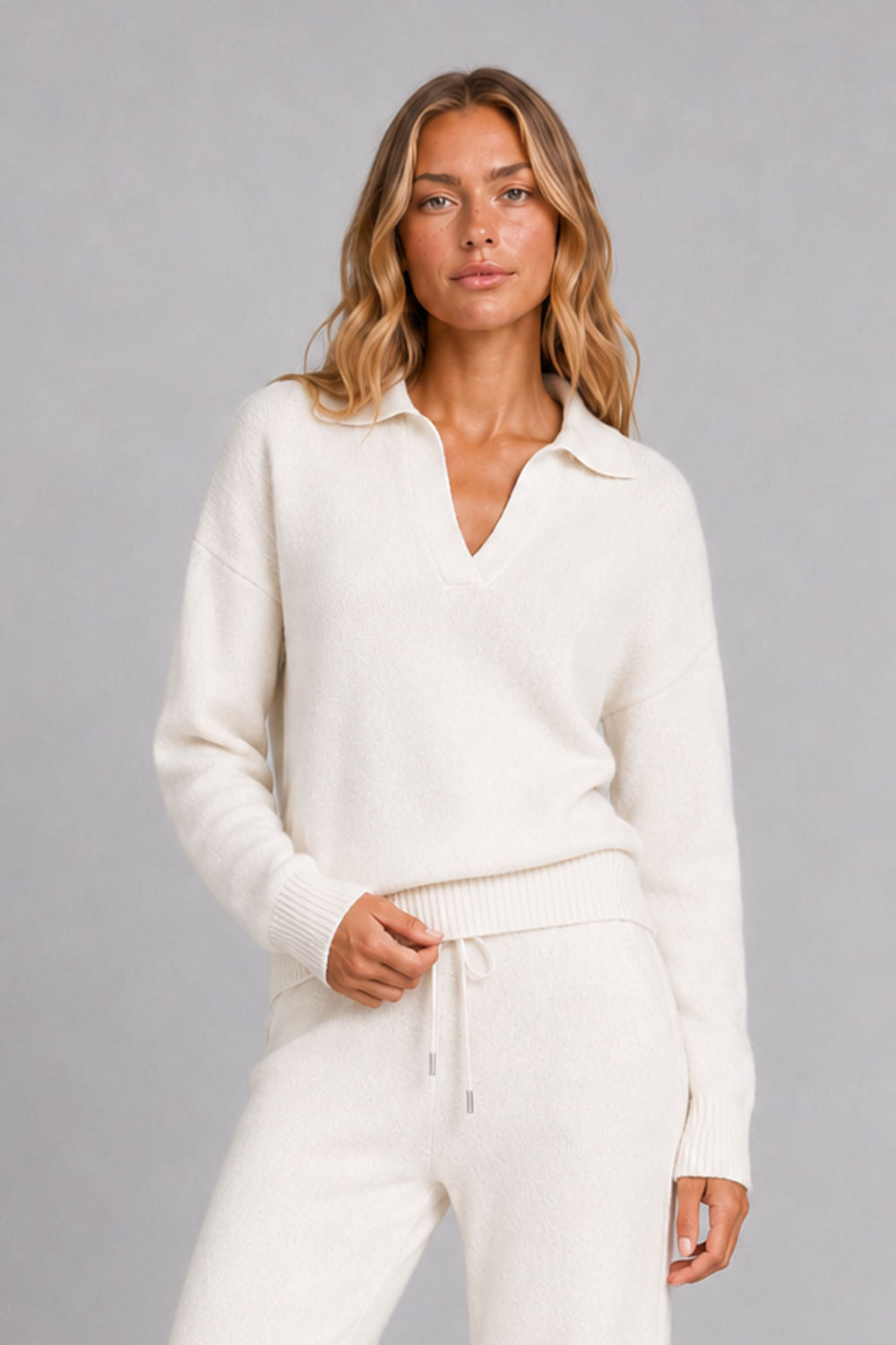 Camisa Tricot Leda Manga Longa Off White