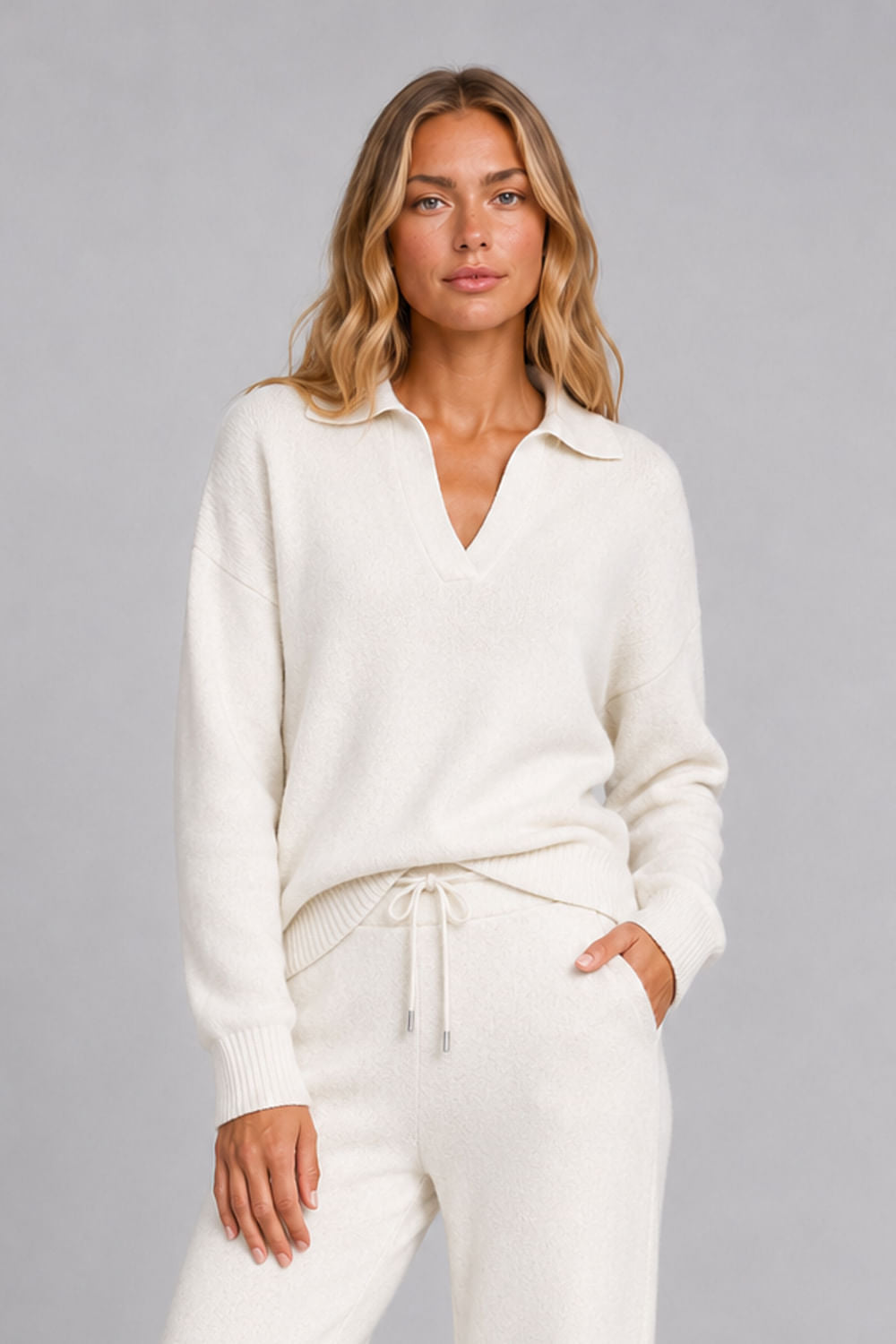 Camisa Tricot Leda Manga Longa Off White