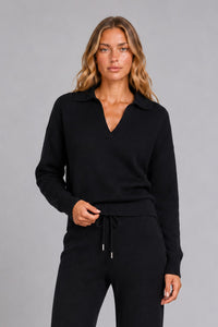 Camisa Tricot Leda Manga Longa Preto