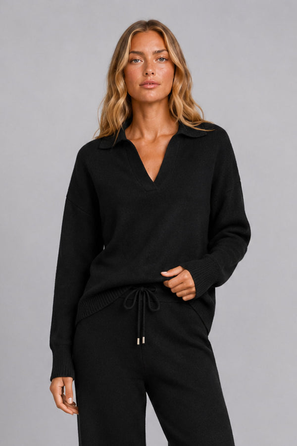 Camisa Tricot Leda Manga Longa Preto