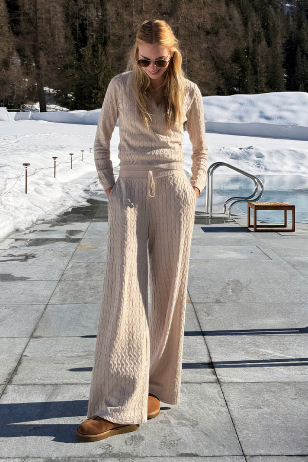 Calça Tricot Ana Bege Areia