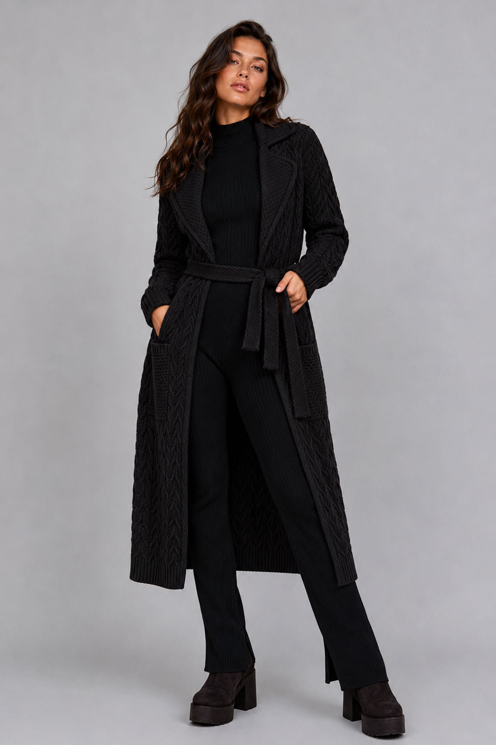 Casaco Tricot Bianca Preto
