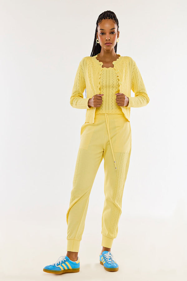 Calça Tricot Amelie Amarelo Manteiga