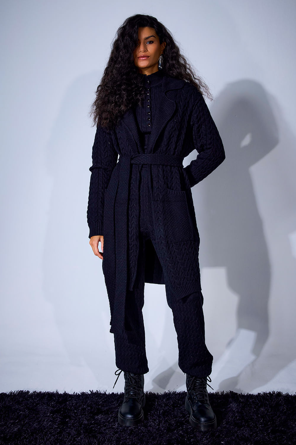Casaco Tricot Bianca Preto