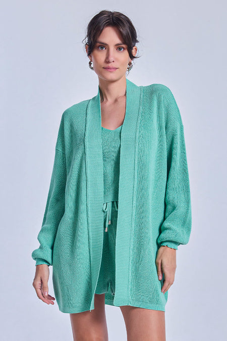 Casaco Tricot Carina Verde Jelly