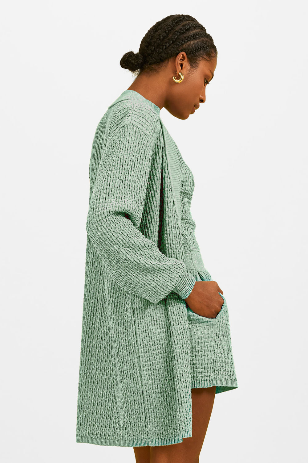 Casaco Tricot Carolina Verde Menta