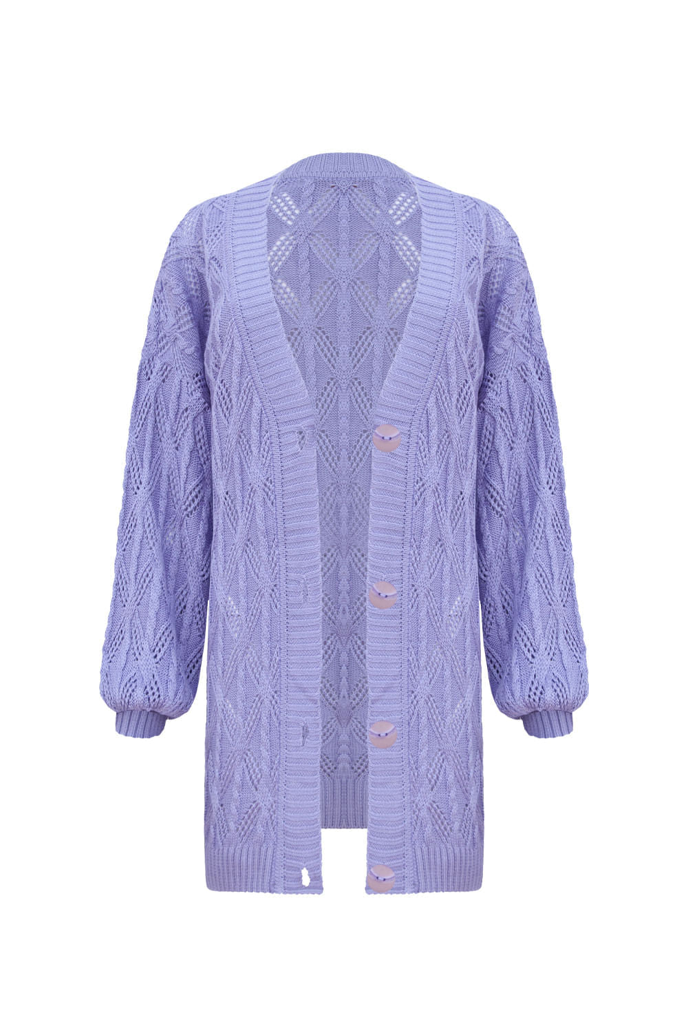 Casaco Tricot Elizabeth Lilás Imperial